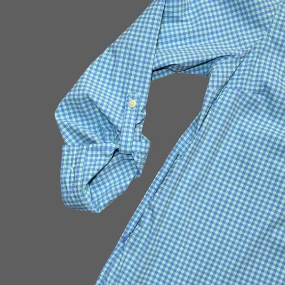 L.L. Bean Women’s Stretch Travel Tunic Shirt Light Blue Gingham Size M DW504796 - Picture 2 of 7